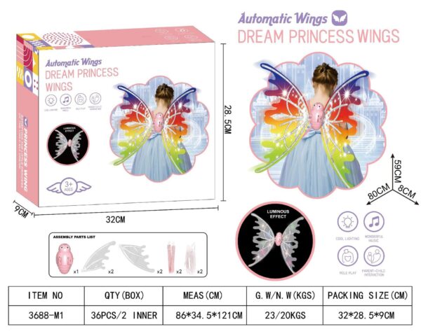 Girls Electrical Butterfly Wings With Lights Glowing Shiny Dress Up Moving Fairy Wings For Birthday Wedding Christmas Halloween - Image 9