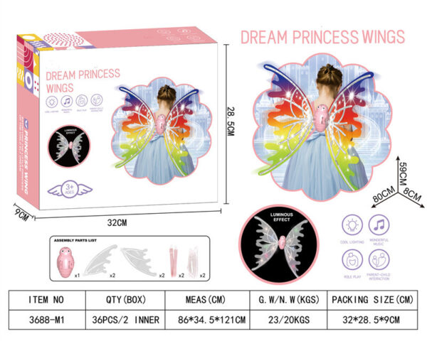 Girls Electrical Butterfly Wings With Lights Glowing Shiny Dress Up Moving Fairy Wings For Birthday Wedding Christmas Halloween - Image 10